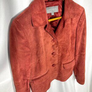 Ann Taylor Med Petite Suede Burnt Orange Jacket